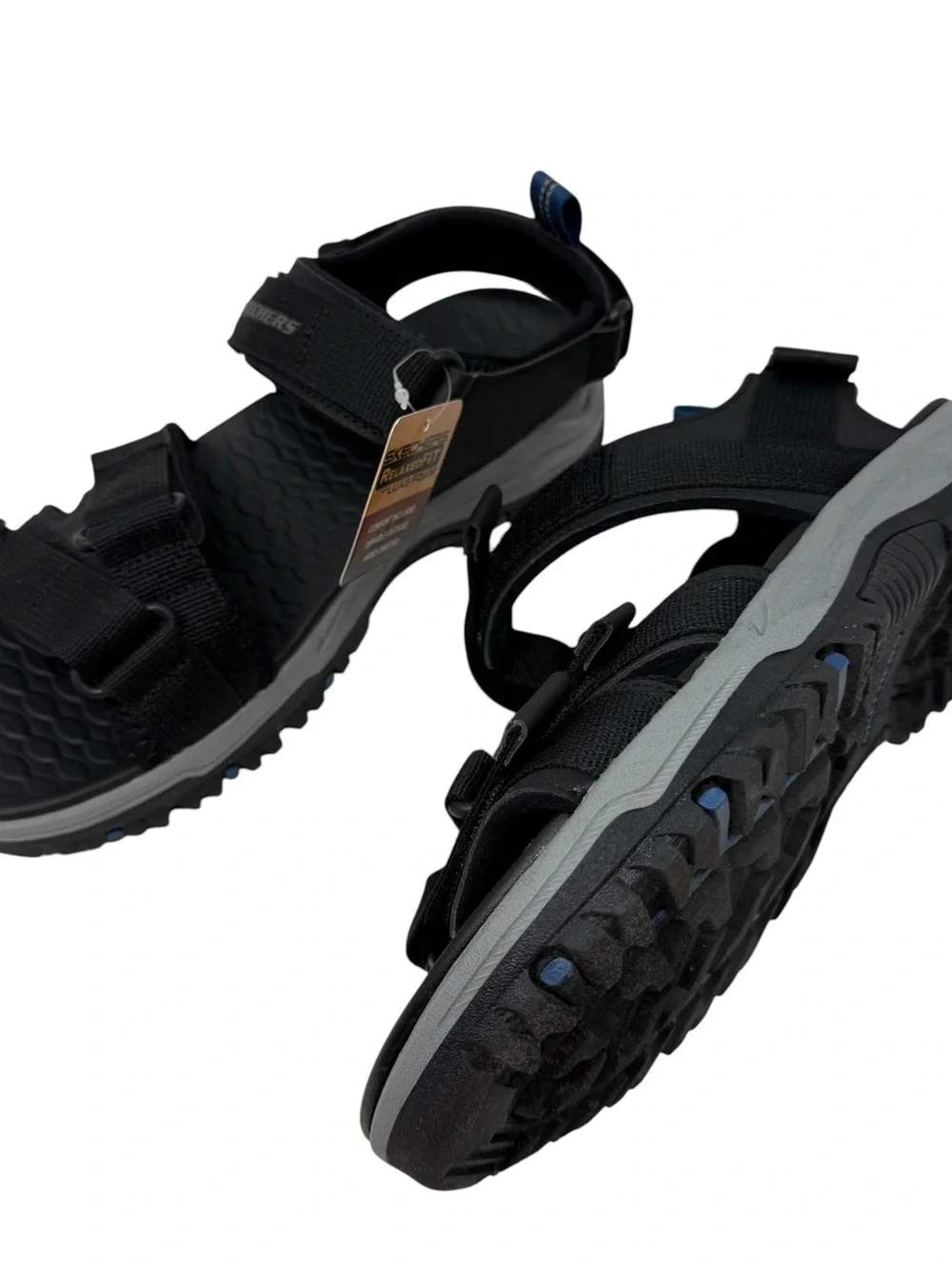 Skechers Prewitt Rio Men’s Size 10 Sandals Relaxed Fit Luxe Foam Black New